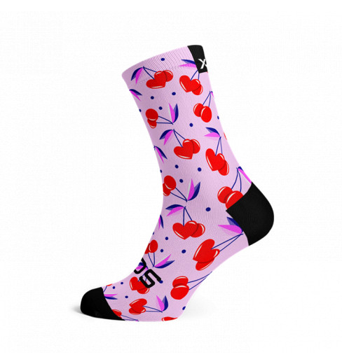 SOX FOOTWEAR Chaussettes v&eacute;lo Crew Cherry Pink
