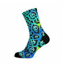 SOX FOOTWEAR Chaussettes vélo Crew Electric Leopard Blue