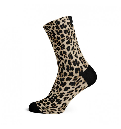 SOX FOOTWEAR Golden Leopard Crew Cycling Socks
