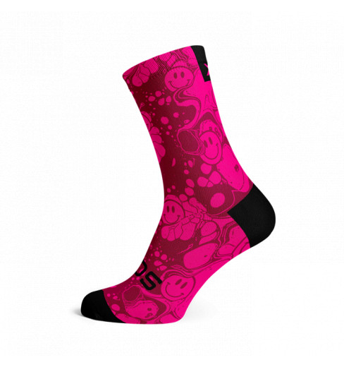 SOX FOOTWEAR Chaussettes v&eacute;lo Crew Neon Slide Pink
