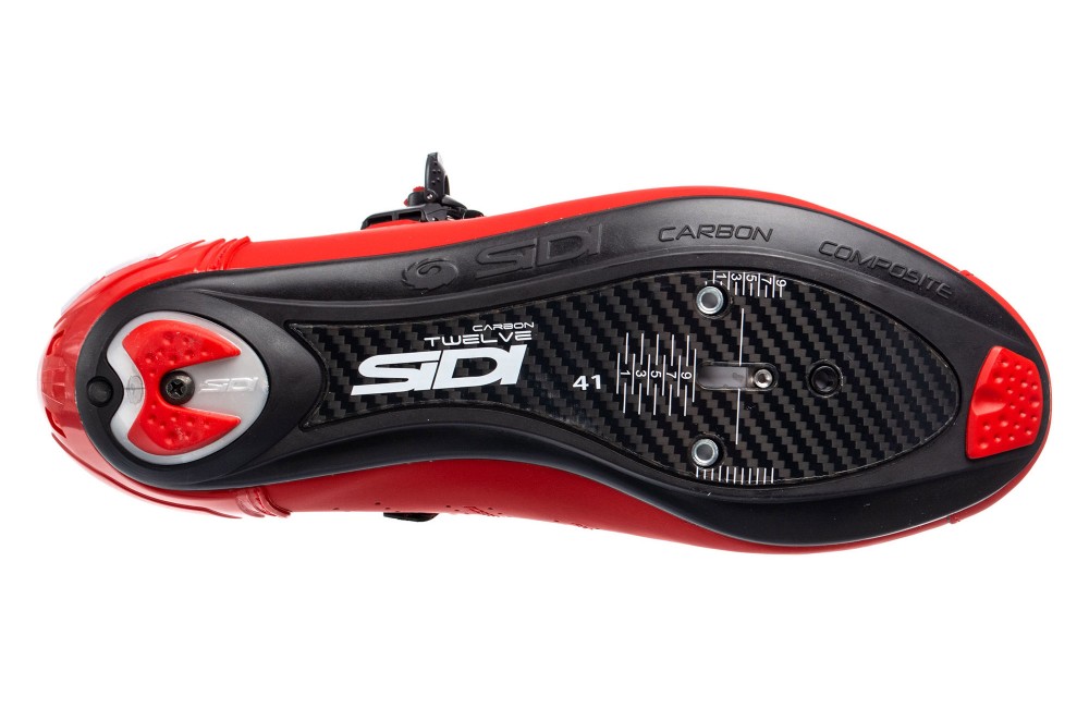 red cycling shoes