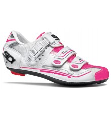 Chaussures vélo route femme SIDI Genius 7 blanc / rose fluo