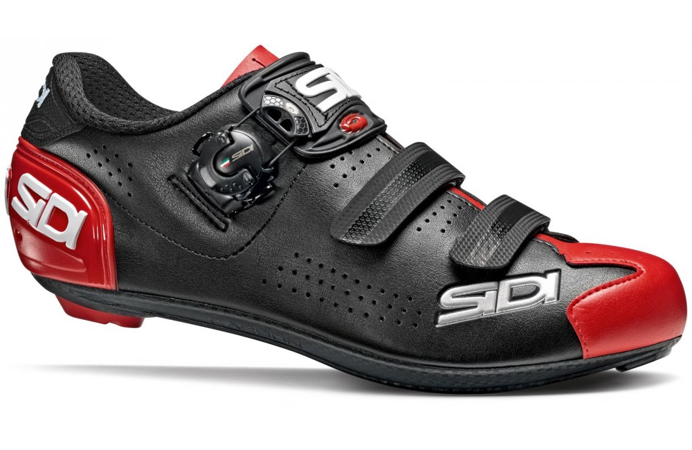 red cycling shoes