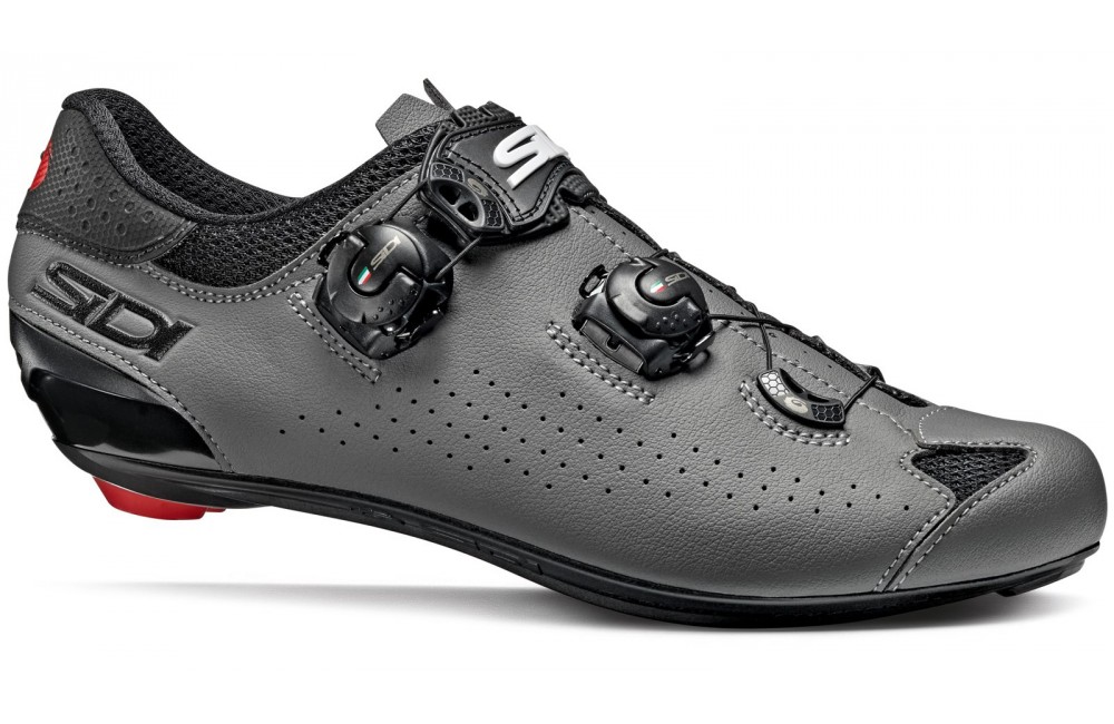 10.4 US Sidi Genius 10 X Road Cycling Bicycle Shoes Black/Grey Size 45 EU 