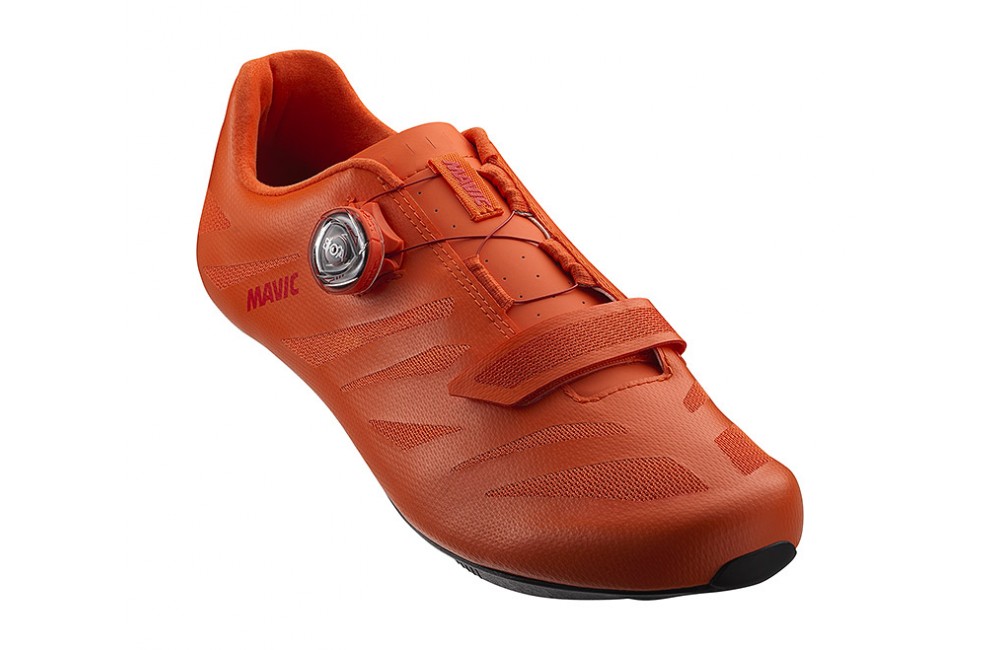 red cycling shoes
