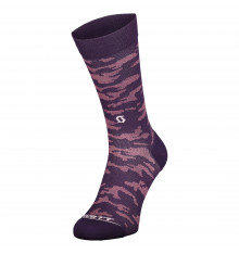 SCOTT 2024 Dark Purple Trail Camo Crew cycling socks