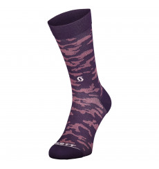 SCOTT 2024 Dark Purple Trail Camo Crew cycling socks