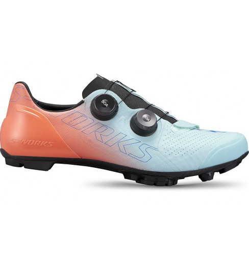 SPECIALIZED S-Works Recon men's Mountain Bike Shoes - Arctic Blue / Vivid Coral / Sky Blue